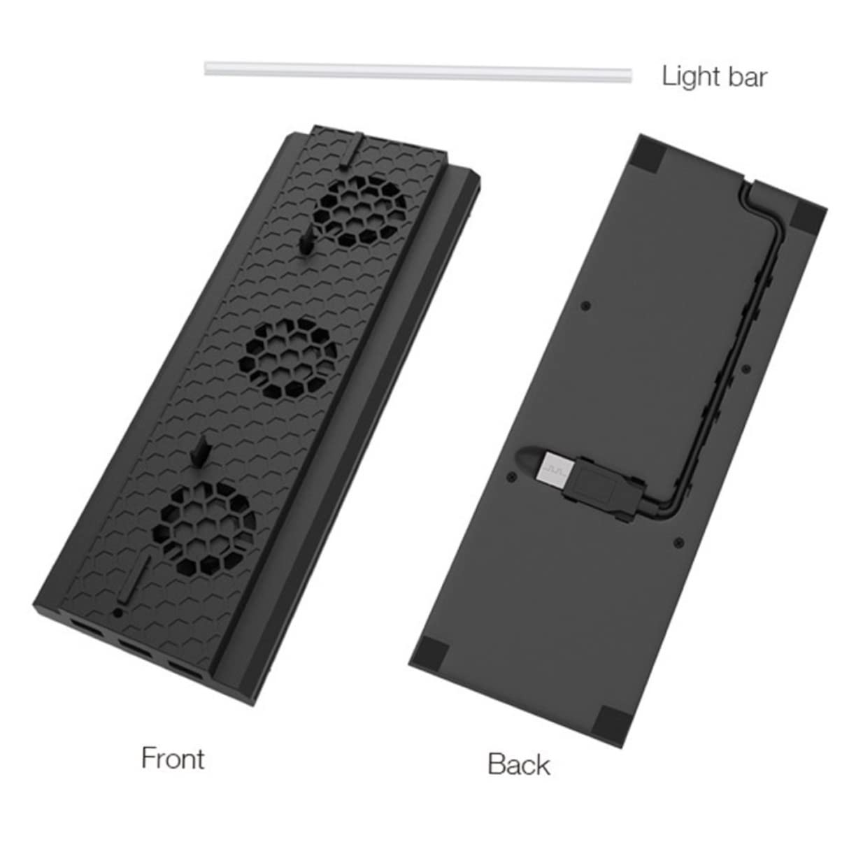 HEMOTON Ventilatore Di Raffreddamento Verticale Per Console Da Gioco Supporto Con Porte Usb e Controllo Della Temperatura Compatibile Con Nero