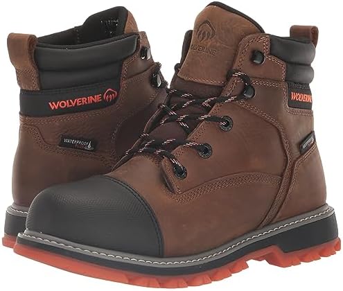 Wolverine Men's Floorhand LX Cap Toe Waterproof 6" Construction Boot, Sudan Brown, 11 | Image 6