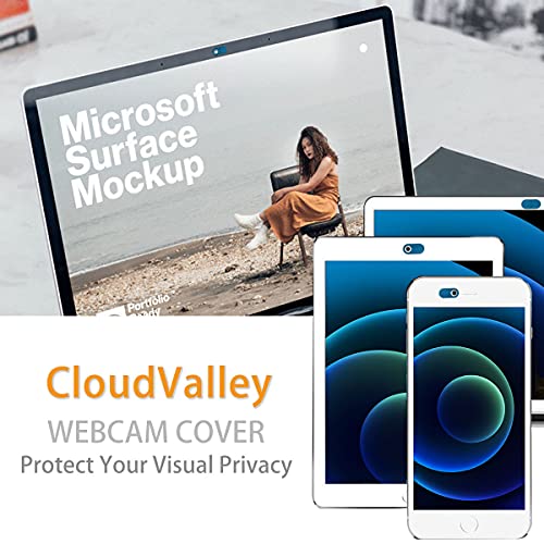 Image of CloudValley Camera Cover Slide Ultra-Thin, Blue Webcam Cover for MacBook air, Laptop, iMac, Desktop, PC, MacBook Pro, iPad, iPhone 8 /7 /6, Privacy Web Camera Protection [2 Packs]
