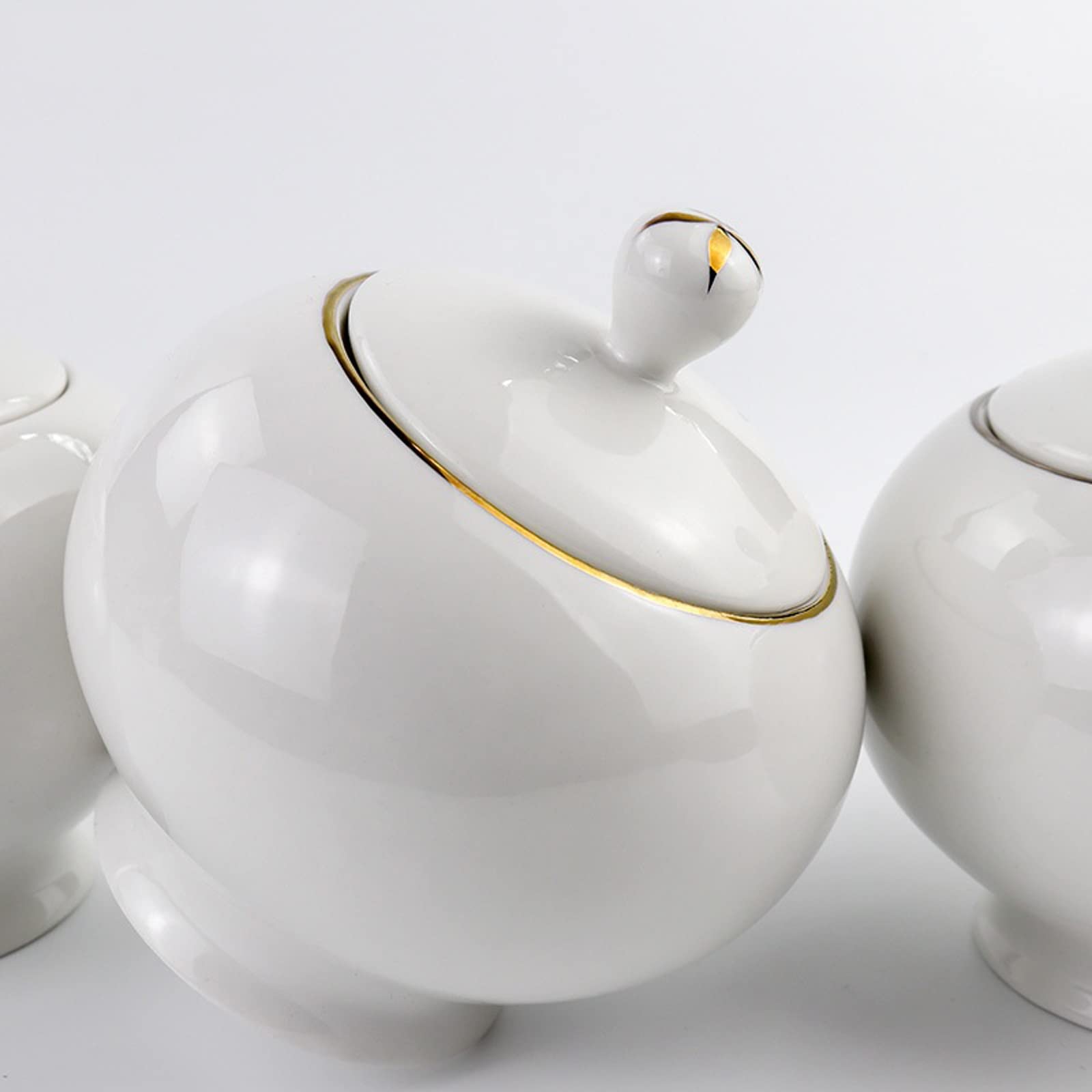 Miska na cukier europańska praktyka sugerowa DEALED JAR prosta ceramiczna miska na cukier akcesoria do kawy hamulce słoneczne zboża przekąska zbiornik na kawę cukiernica (kolor: biały)