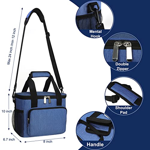 Deosk Lunch Box For Men/Women,Insulated Lunch Bag Cooler Bag,Leak-Proof Large Beach Cooler Adult Lunch Box For Work/Picnic/Travel(M-Blue) #TOP2