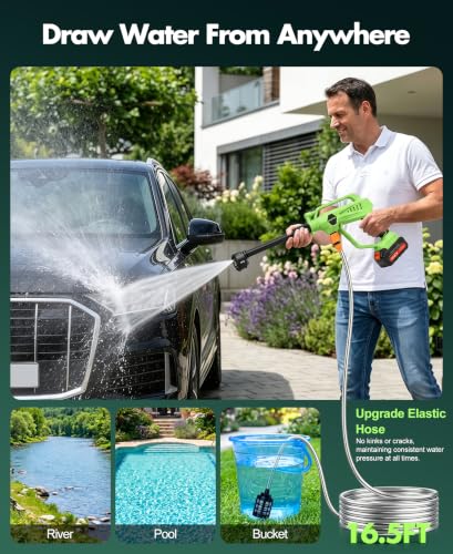 DeeprClean Cordless Car Washer with 6-in-1 Nozzle