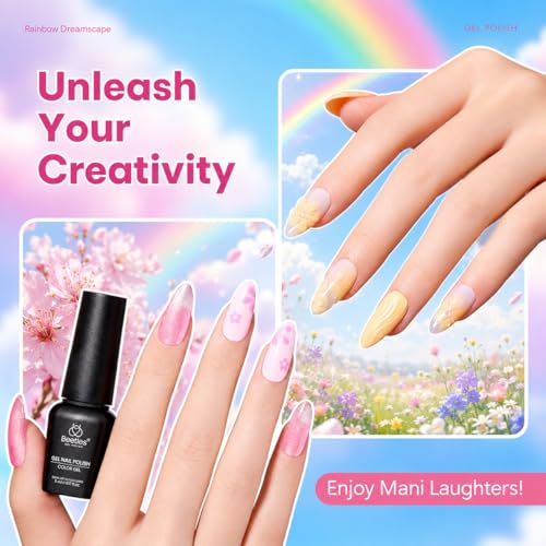 Image of Beetles Pastel Gel Polish Set - Rainbow Dreamscape 25 Colors Gel Polish Kit with Base Coat&Top Coat Soak Off UV Led Nail Set Glitter Colors Nail Art Kit Gift for Women