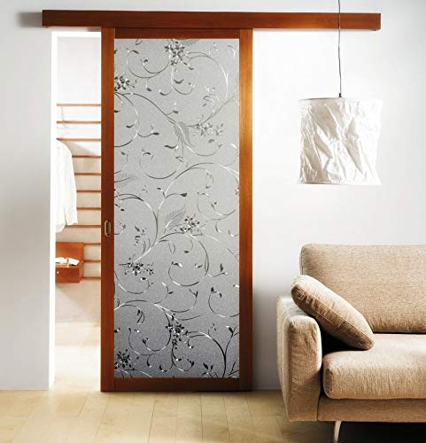 Vinilo rectangular precortado para ventana con diseño floral miniatura 1