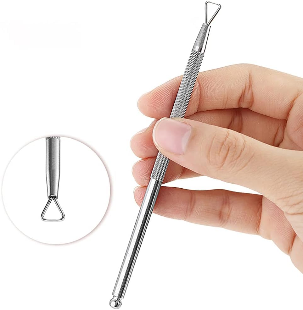 2PCS, Stainless Steel Cuticle Pushers, Triangle Cuticle Peeler Scrapers,Nail Art Gel Polish Remover Tools, Manicure Pedicure Cleaner Tools for Fingernail Toenail Cuticle