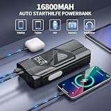 FINIBO powerbank rozruchowy do samochodów z kompresorem, czarny