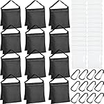 12 Packs Photography Weight Bags Photo Studio Filled Weight Bag Empty Heavy Sandbag Set for Photography Tripod Stand Light Stand Sports Outdoor Photo Video Studio Boom Brackets (Black)