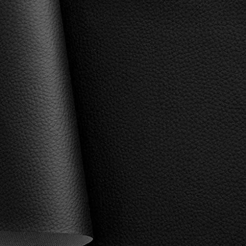 TOLKO 1m Kunstleder Meterware | weiches Premium Lederimitat für Stuhl Bank Sessel Sofa Sitzbezug Bezugstoff in Rindsleder Optik 140cm breit Polsterstoff Polsterbezug Möbelstoff (Schwarz)