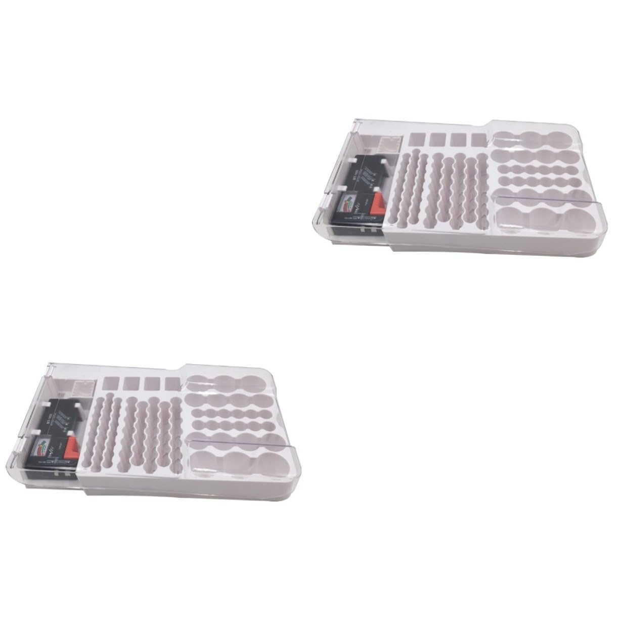 2 Pezzi Custodia Portatile per Batterie con Tester Integrato Capacità Resistente e Durevole Tester Volt Affidabile per Batterie Aa Aaa Contenitore per Conservazione e Test Rapido