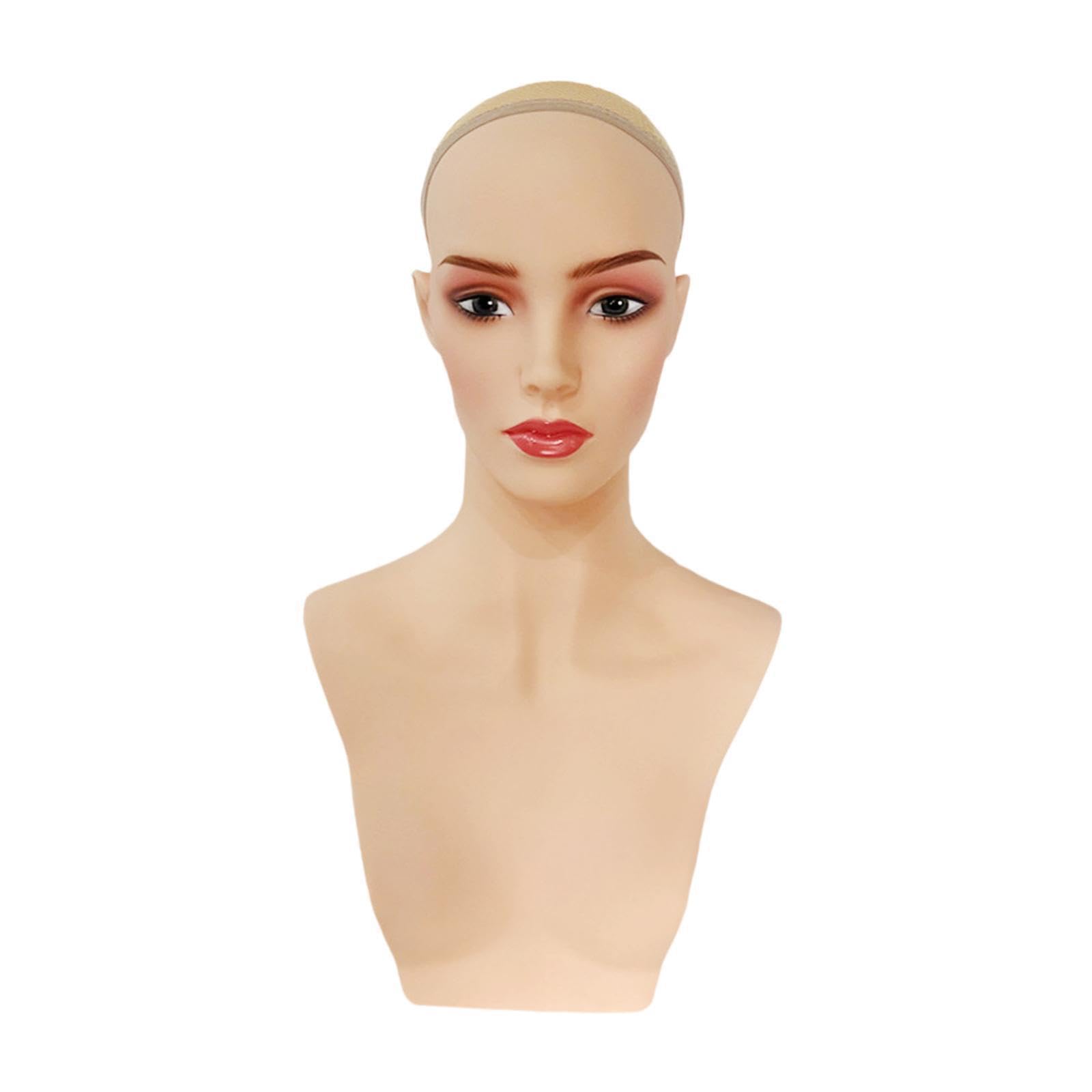 CYDZSRA Multi-Purpose Wig Display Stand For Jewelry Necklaces Realistic Female Mannequin Head Retail Or Cosmetology Fashion Accessory Showcase Tool Wig