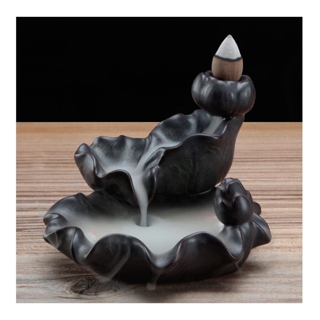 Basxdrfxz A Incense Holder Base Ceramic Incense Burner Carp Lotus Pond Backflow Sandalwood Home Decoration Ornaments Flowing Cloud