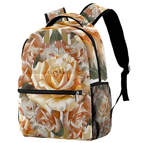 Sac à dos livres d'école avec bretelles confort motif fleurs de rose