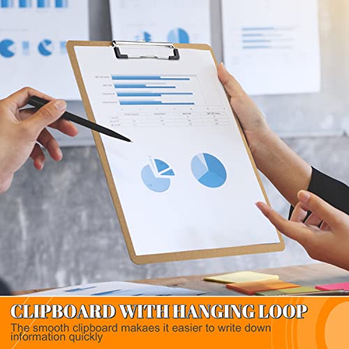 Fabduo Clipboard 1 Pack - Wood Clip Board 9 X 12.5 Letter Size - Wooden Clipboard With Low Profile Clip For Classroom, A4 Paper #TOP3