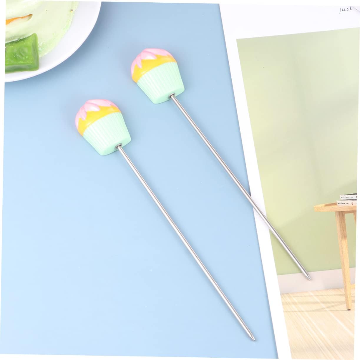 2pcs Stainless Steel Baking Tool for Cake and Bread Doneness Comfortable to Hold Handle for Muffins and Pastries