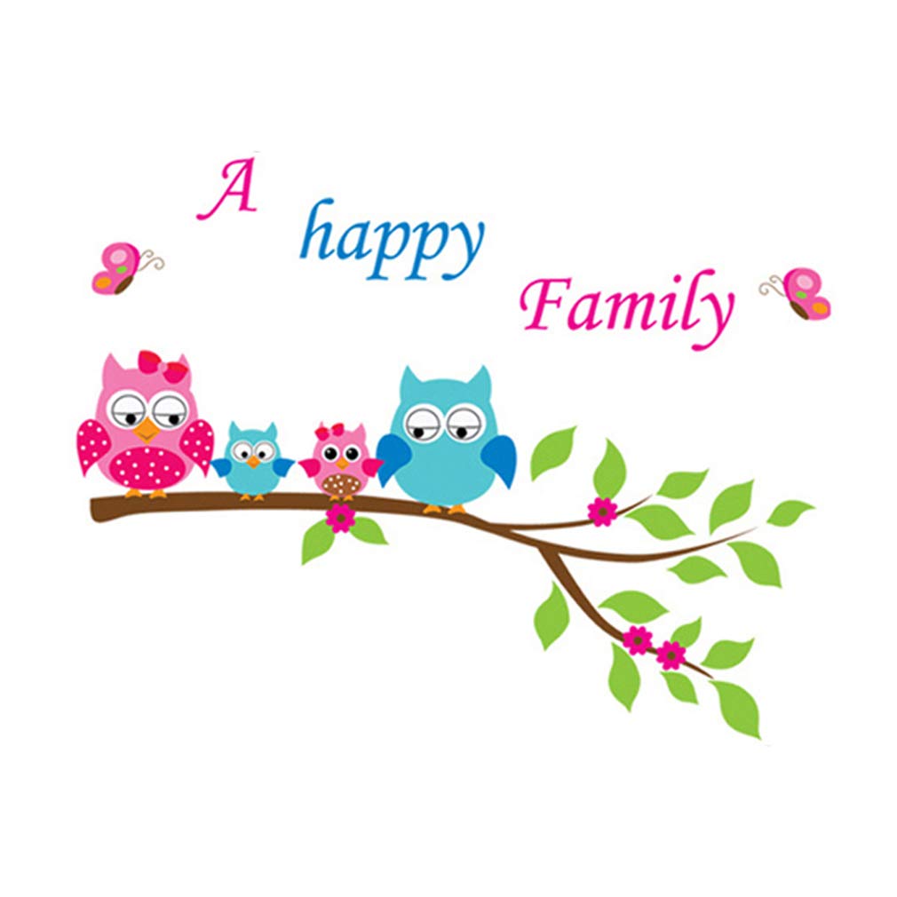 Lovely Owls & Leaves Removable Wall Decal - DIY Nursery, Bedroom, Playroom Decor, Kids Room Sticker Art - View #6