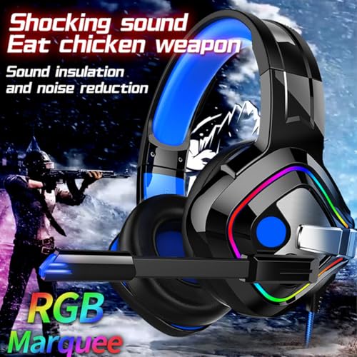 Casque de jeu RGB Veemoon bleu idéal pour les sessions de streaming sur PC