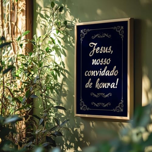 Quadro Decorativo Jesus Nosso Convidado Com Moldura Frase Cristã ...