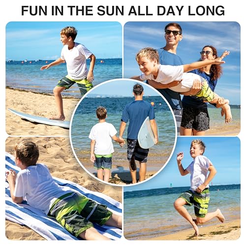 Image of Kanu Surf Boys' Blake Stripe Quick Dry Beach Board Shorts Swim Trunk