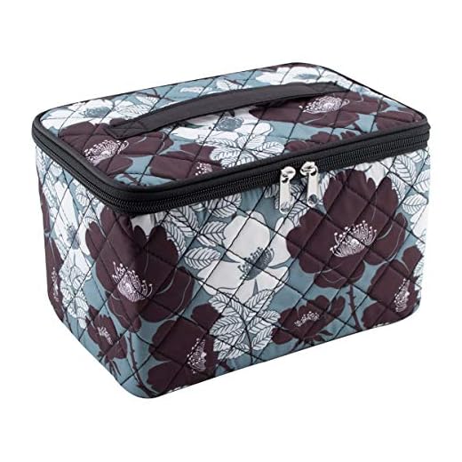 Everything Mary Sewing Kit Organizer Box, Black & Floral - Supplies Storage Basket for Supplies and Accessories - Organization for Thread, Needles, Notions & Scissors - Portable Craft Caddy