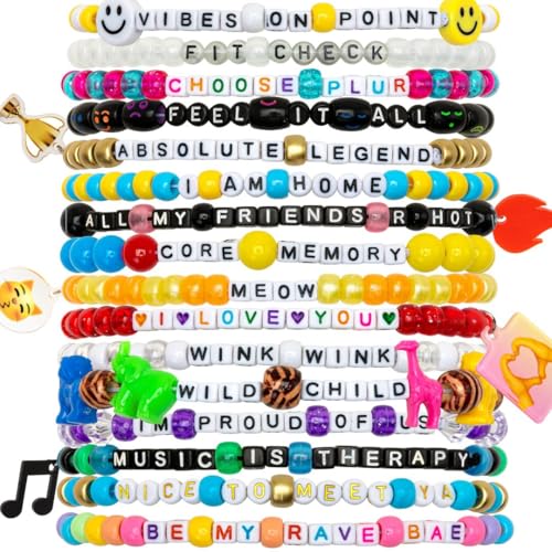 KANDI BAR 'Good Vibes' Collection (13 Rave Bracelets)