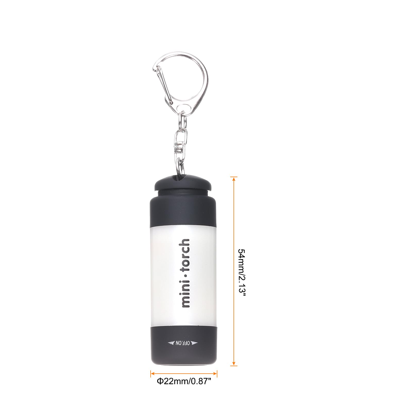 PATIKIL 2.56Inch Mini Keychain Flashlight, Pocket LED Flashlight Portable Torch USB Rechargeable for Outdoor Camping Party White - Image 2