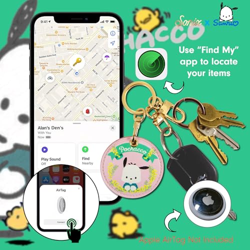 Image of Sonix x Sanrio Keychain Case Compatible with Apple AirTag | Protective Cover Keychain | Hello Kitty & Friends - Floral Pochacco