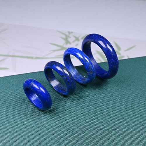 Blue Jade Ring Band for Women Men, Natural Gemstone Stackable Eternity Band Ring4