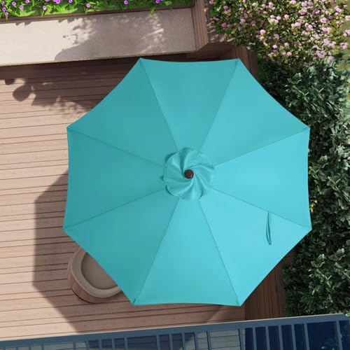 Image of ABCCANOPY 9ft Outdoor Umbrella Replacement Top Suit 8 Ribs (Turquoise)