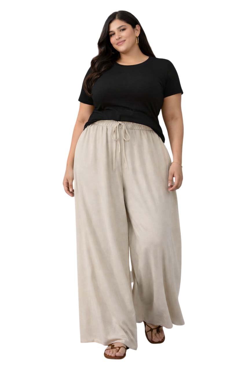 kotty sxy Women’s Plus Size Wide Leg Pants with Elastic Waist Relaxed Fit Comfortable Casual Travel Wear Style-picture-21