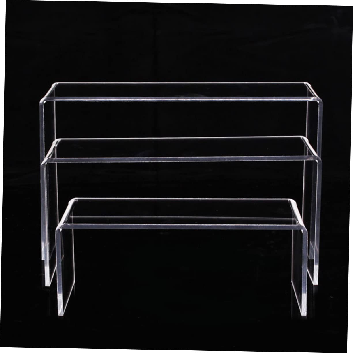 BIUDECO 3pcs Acrylic Shoe Display Stand U-Shape Bench Shoe Display Shelf for Mall