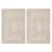 Cotton Craft 2 Piece Reversible Step Out Bath Mat Rug Set 17x24 Linen, 100% Pure Cotton, Super Soft, Plush & Absorbent, Hand Tufted Heavy Weight Construction, Full Reversible, Rug Pad Recommended