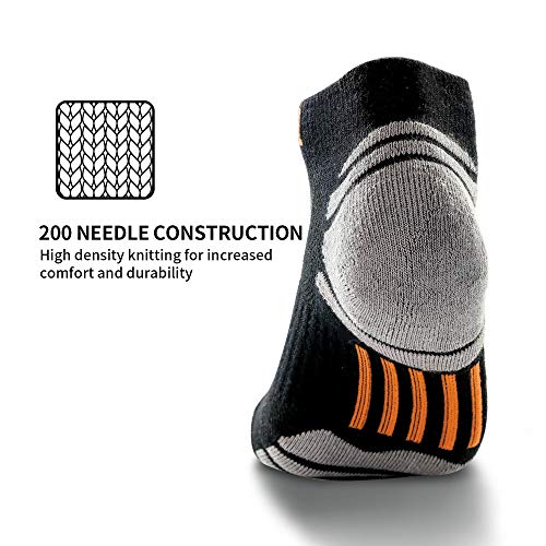 Cotill Men's Running Socks 3 Pairs Performance Athletic Socks Cushioned Padded Anti Blister Outdoor Sports for Running, Walking, Hiking, Trekking, Cycling