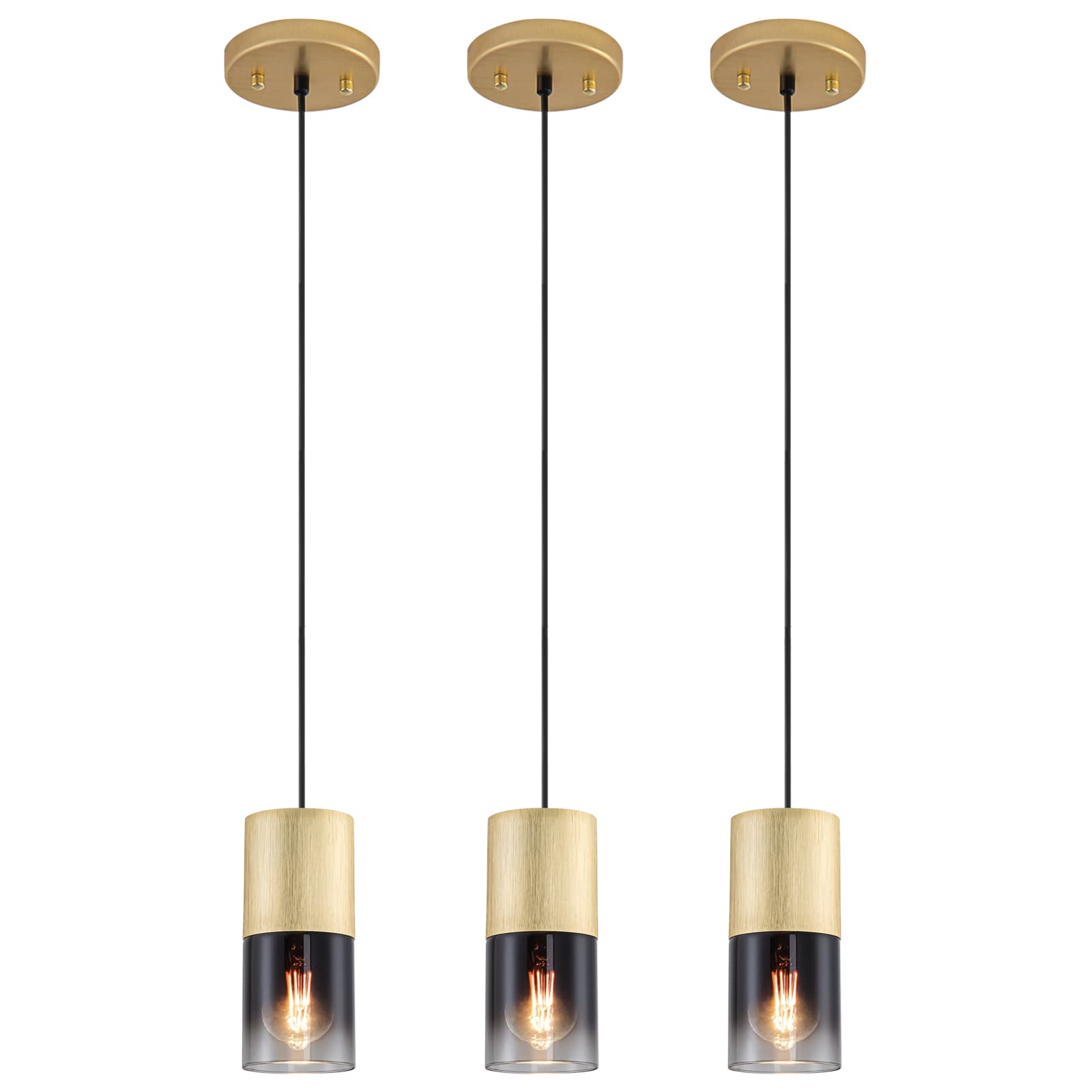 Sanoble Gold Pendant Light, Modern Pendant Light with Adjustable Cord