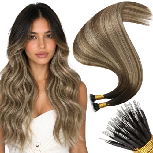 Image of Moresoo Nano Tip Hair Extensions Human Hair, Ginger Creamy Blonde, 24 Inch