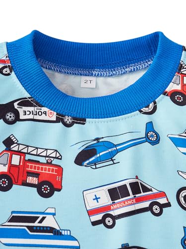 Image of Akyzic Boys Sweatshirts Cotton Long Sleeve Crewneck Pullover Toddler Kids Winter Warm Shirt Sweater Tops 3t-8t
