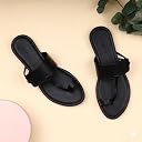 VERMIGO Women Flats Sandals | Size 9 | Comfortable Slip-On Casual Daily Wear Flats | SG-BLACK gallery image