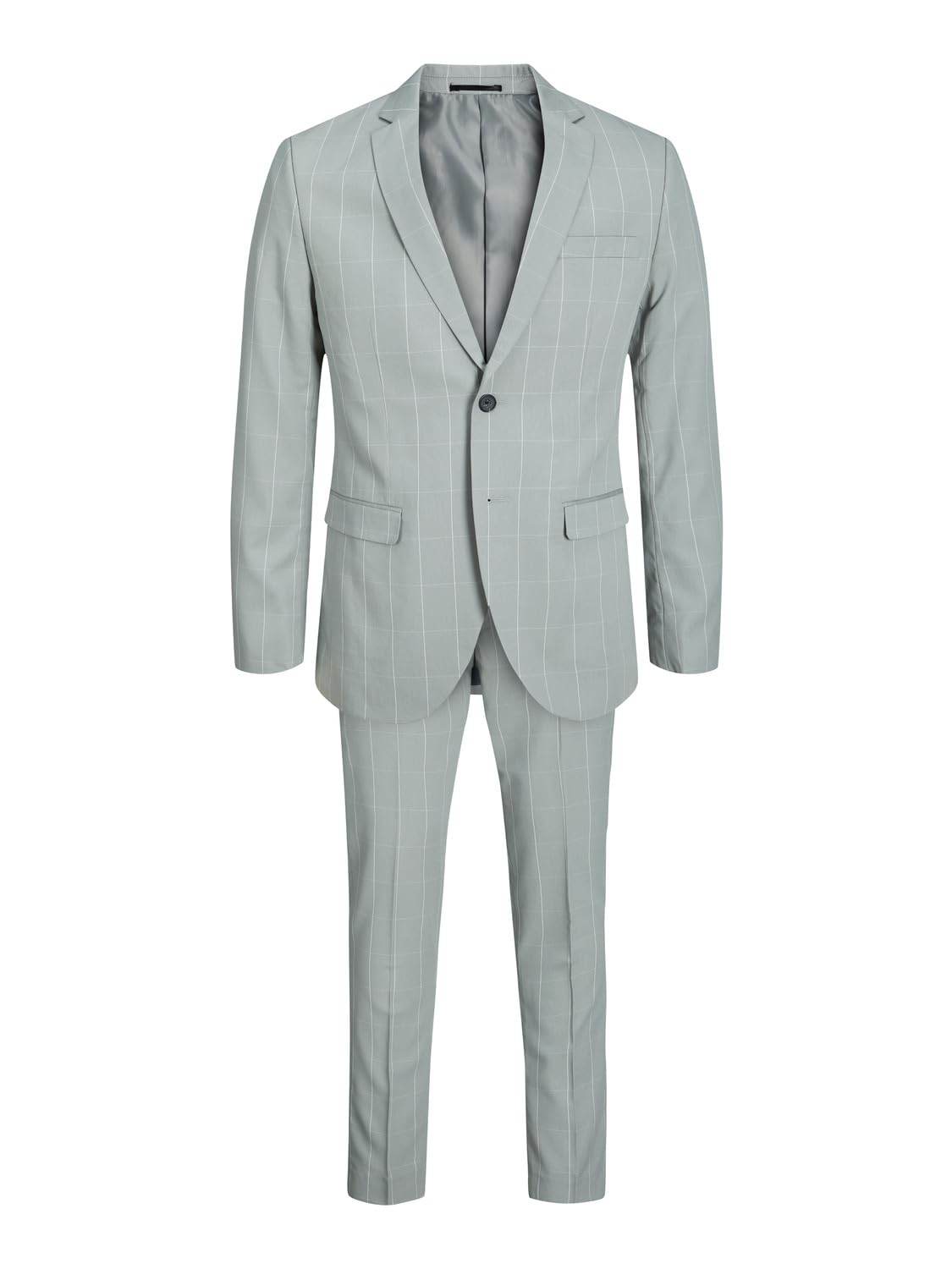JACK & JONES Herren Einreihiger Blazer und Hose JPRFRANCO Extra Slim Fit Anzug, Light Gray/Checks:super Slim Fit ,50