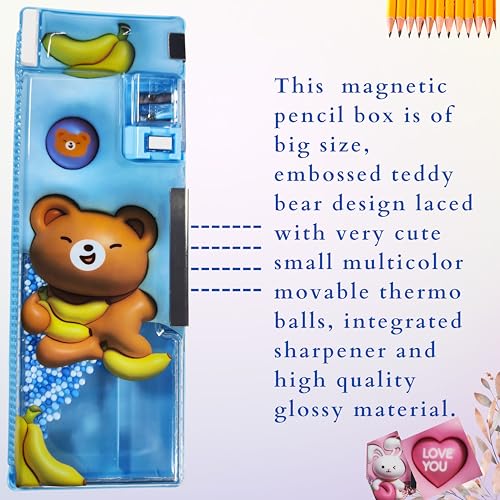 Image of ZAFCO Plastic Pencil Box For Kids Cartoontheme Compass For Boys Geometry For School Going Children Stationaries Organizer Birthday Return Gift School Supplies (Pack Of 1), Blue