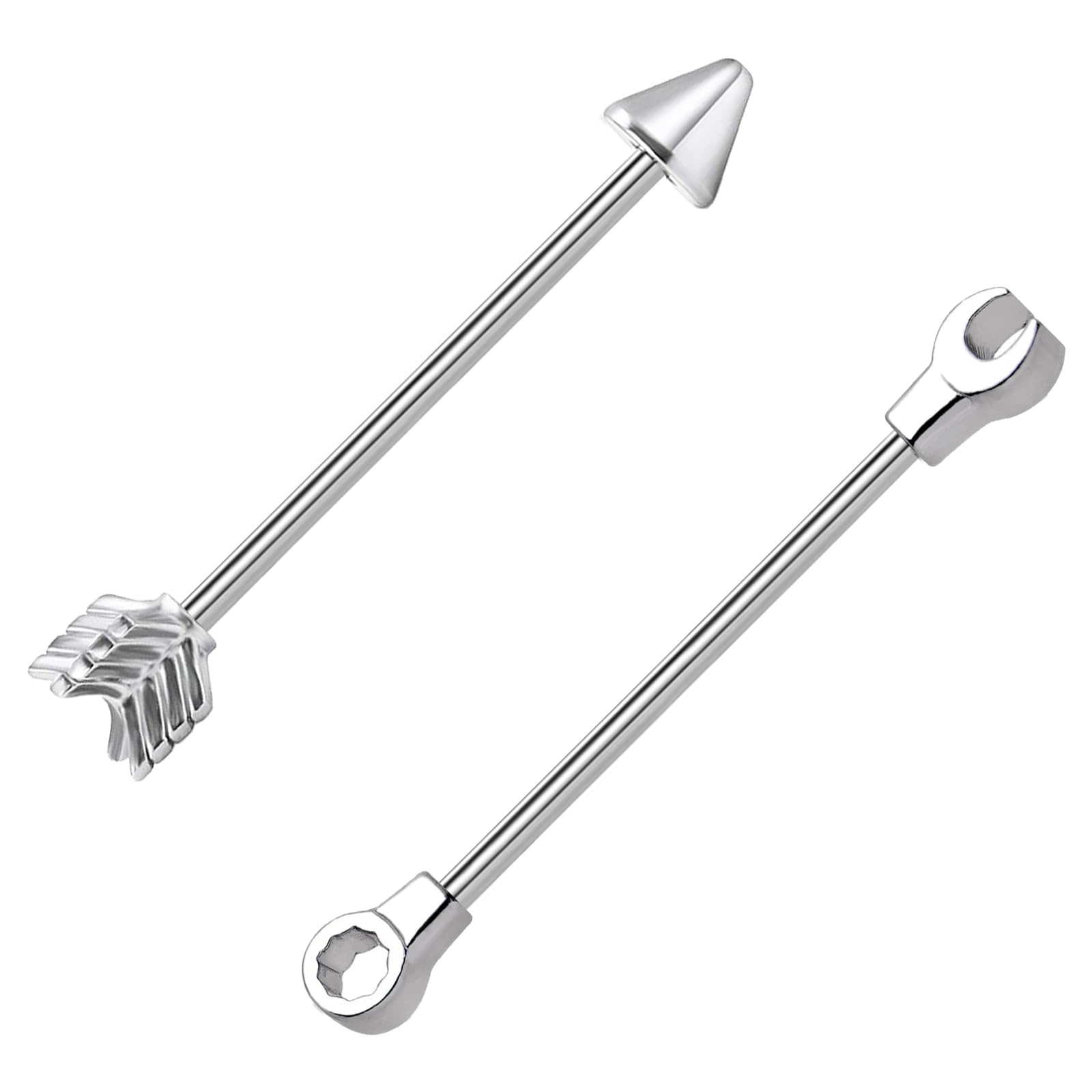 14G/16G 316L Industrial Barbell Cartilage Earring Surgical Steel Industrial Barbell Cartilage Earring Body Piercing Jewelry for Women Mens