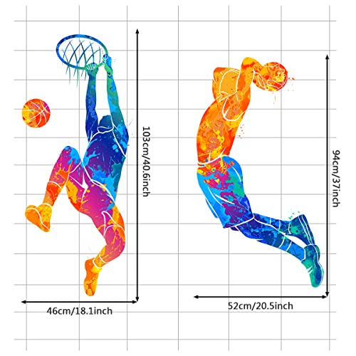Vinilo decorativo jugador de baloncesto en acuarela 2 piezas miniatura 3