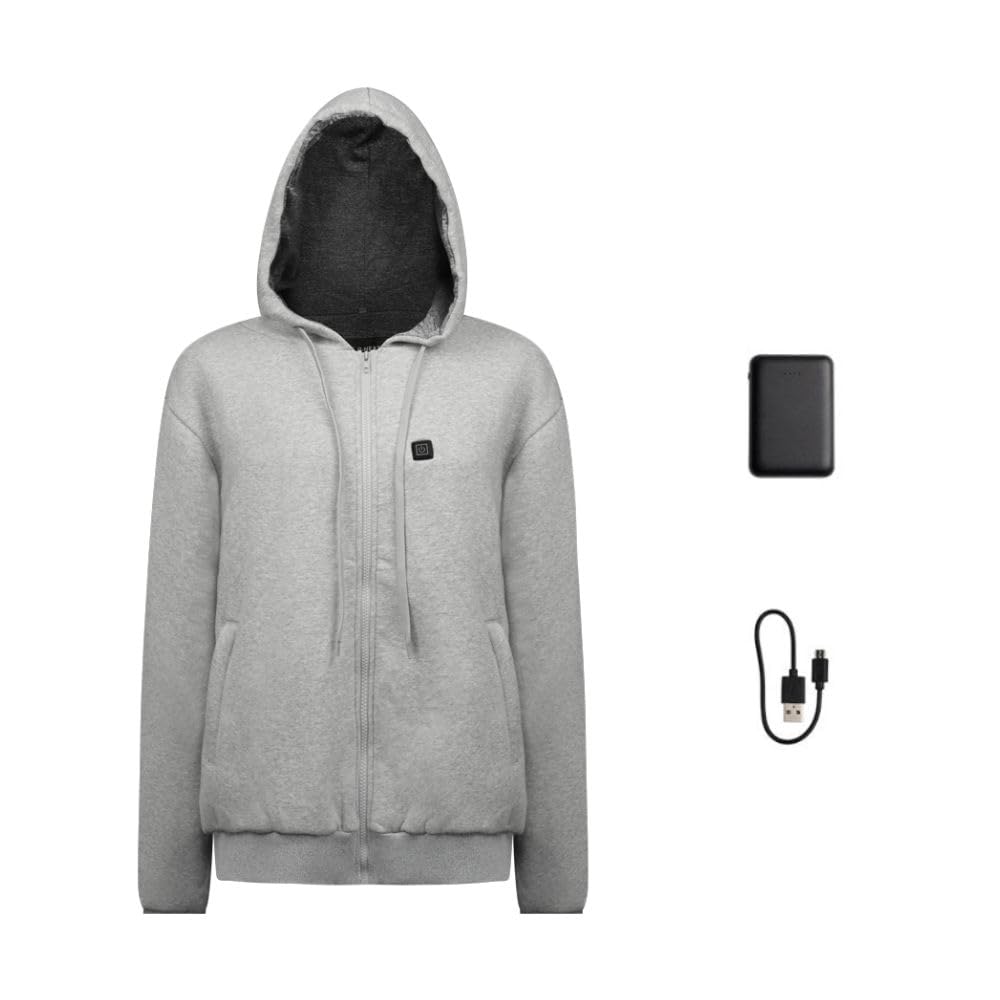 G-HEAT – Sudadera con cremallera con capucha – Mixta – Corte ajustado Uso: diario, ciudad, trabajo en climas fríos. Incluye batería y cable de carga