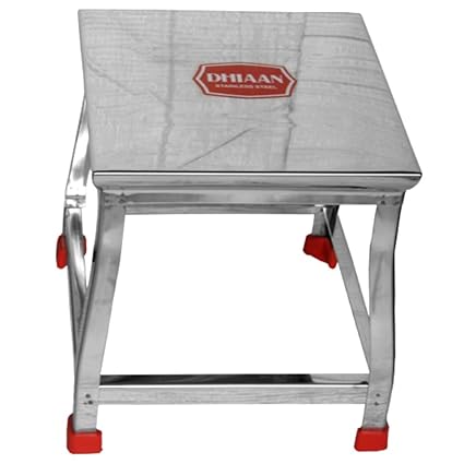 DHIAAN Stainless Steel Stool/Table 12 INCH (Height) Multipurpose Use
