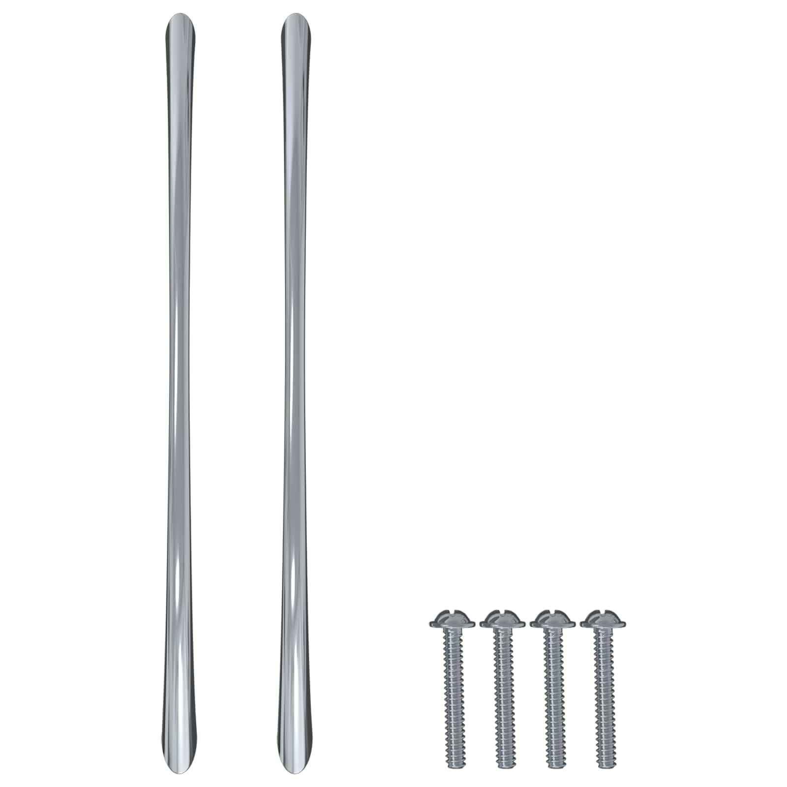 12 maniglie argentate in acciaio inox, 107 x 3,6 x 23 mm, per mobili, cucina, bagno, camera da letto, soggiorno, armadio, cassetto, porta