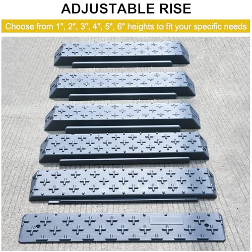 OrangeStar Portable Wheelchair Ramp, 1\"/2\"/3\"/4\"/5\"/6\" Rise Extensible Threshold Ramp for Wheelchair, Scooter, Home Steps, Stairs, Entry, Doorways