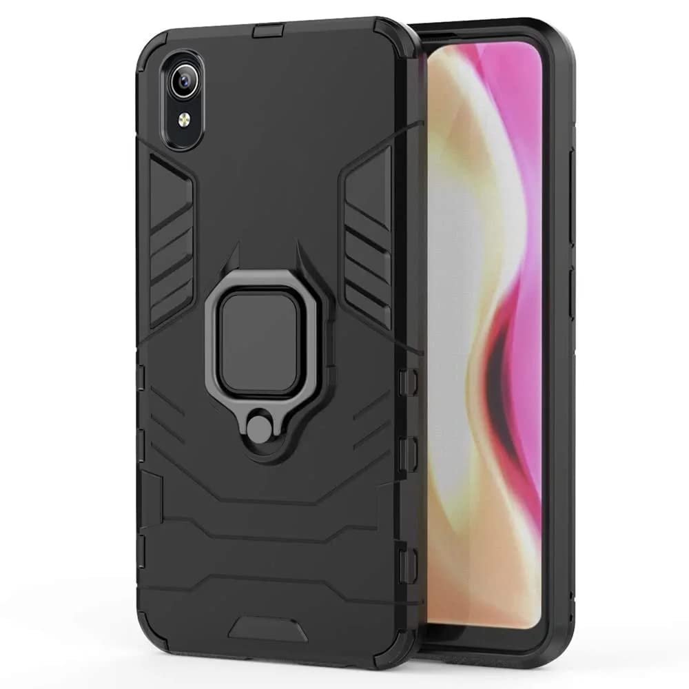 WOW IMAGINE Shock Proof Back Case Mobile Cover for Vivo Y91i | Y91i (Armor | Hybrid PC + TPU | Full Protection with Ring Holder Kickstand | Carbon Black) (B08KHGPPLT) Amazon Price History, Amazon Price Tracker
