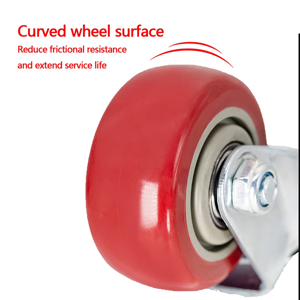 Ruote girevoli M12 x 60 mm con filettatura lunga, 3, 4, 5 ruote per ponteggi resistenti, 500 kg, silenziose, con freno, girevoli, per mobili, carrelli da trasporto industriali, banco da lavoro, 4 pezz