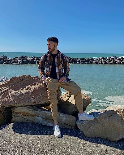 JMIERR Mens Casual Joggers Pants - Cotton Drawstring Chino Cargo Pants Hiking Outdoor Twill Track Jogging Sweatpants Pants4