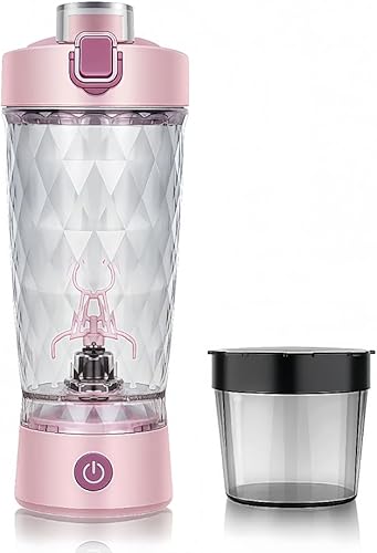 Miniatura 8 de Taza de agitación eléctrica con caja de polvo Botella de batido de proteínas Taza deportiva portátil Taza ligera de gran capacidad (negro) Negro