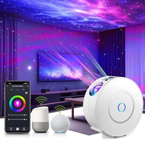 TECPHILE Smart WiFi Galaxy Starlight Projector Night Light with A...