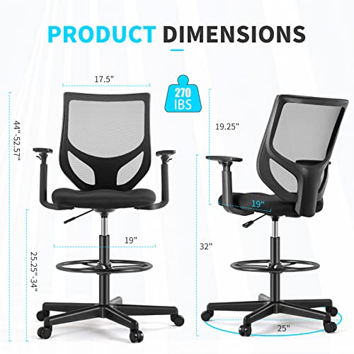 Afo DF02 Tall Drafting Chair With Adjustable Foot Ring thumb #2